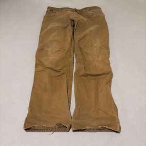 Kuhl Rydr Mens Pants 40x34 Dark Khaki Brown Articulated Knee Hiking Work